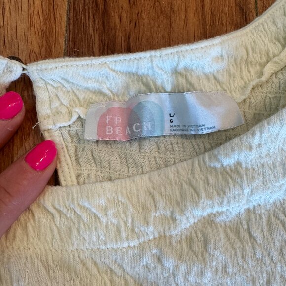 Free People Beach Get Obsessed Baby Doll Dress Off White Cream XL - Picture 5 of 7